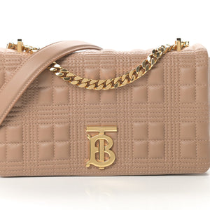 BURBERRY Lambskin Quilted Small Lola Bag Camel - SMY Digital