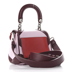 CHRISTIAN DIOR Calfskin Tri-Color Micro Be Dior Flap Pink Burgundy Red - SMY Digital