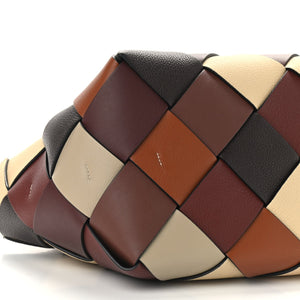 LOEWE Calfskin Small Woven Basket Surplus Bag Hazelnut Camel - SMY Digital