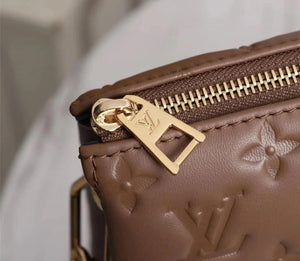 LOUIS VUITTON Lambskin Embossed Monogram Coussin PM Camel - SMY Digital