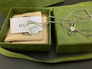 Pre-Loved GUCCI Interlocking G Silver Women's Pendant - SMY Digital