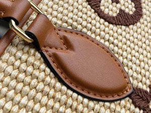 Pre-Loved LOUIS VUITTON Monogram Raffia Onthego MM Tan - SMY Digital