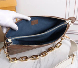 LOUIS VUITTON Lambskin Embossed Monogram Coussin PM Camel - SMY Digital