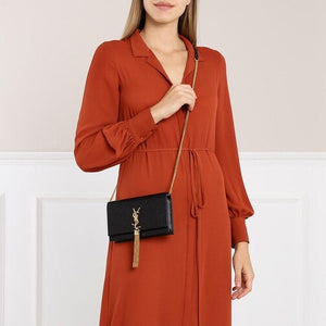 SAINT LAURENT Kate Monogramme Chain Clutch Nero - SMY Digital