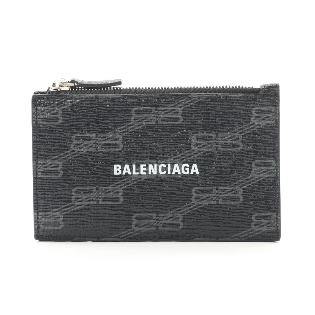 Balenciaga Cash Card Case Coin Purse Black PVC