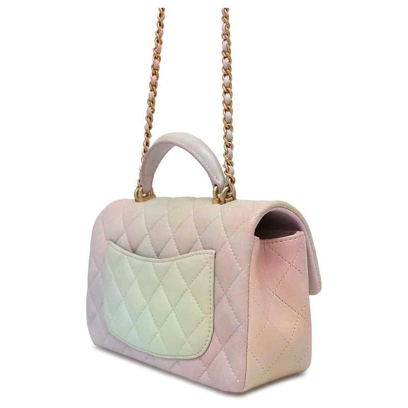Chanel CF Mini Flap Bag – Pastel Gradient Lambskin with Gold-Tone Hardware