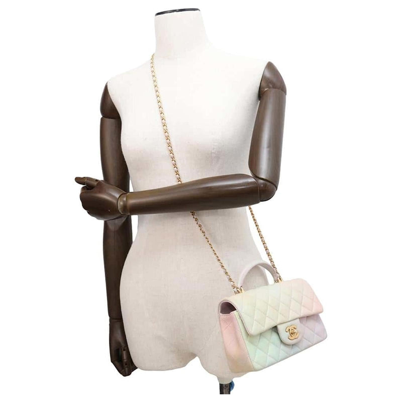 Chanel CF Mini Flap Bag – Pastel Gradient Lambskin with Gold-Tone Hardware