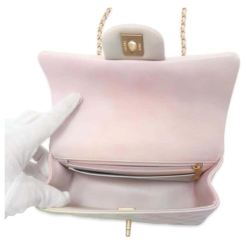 Chanel CF Mini Flap Bag – Pastel Gradient Lambskin with Gold-Tone Hardware