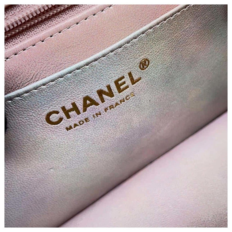 Chanel CF Mini Flap Bag – Pastel Gradient Lambskin with Gold-Tone Hardware