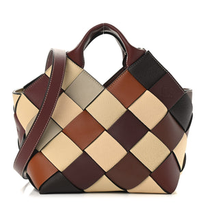 LOEWE Calfskin Small Woven Basket Surplus Bag Hazelnut Camel - SMY Digital