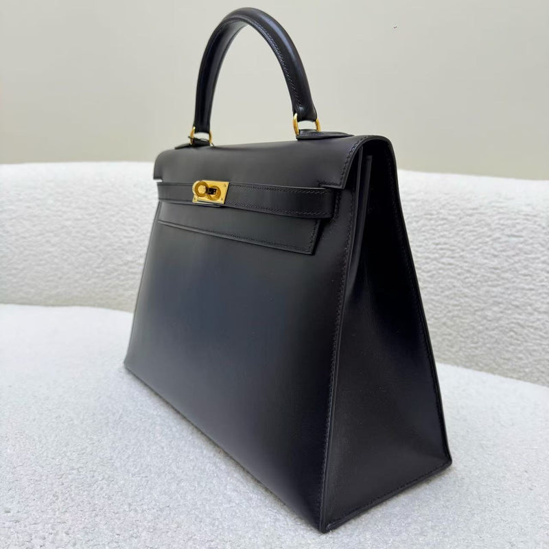 Hermès Kelly 32 Sellier in Black Box Calf Leather with Gold Hardware – Circle X Stamp (2016)