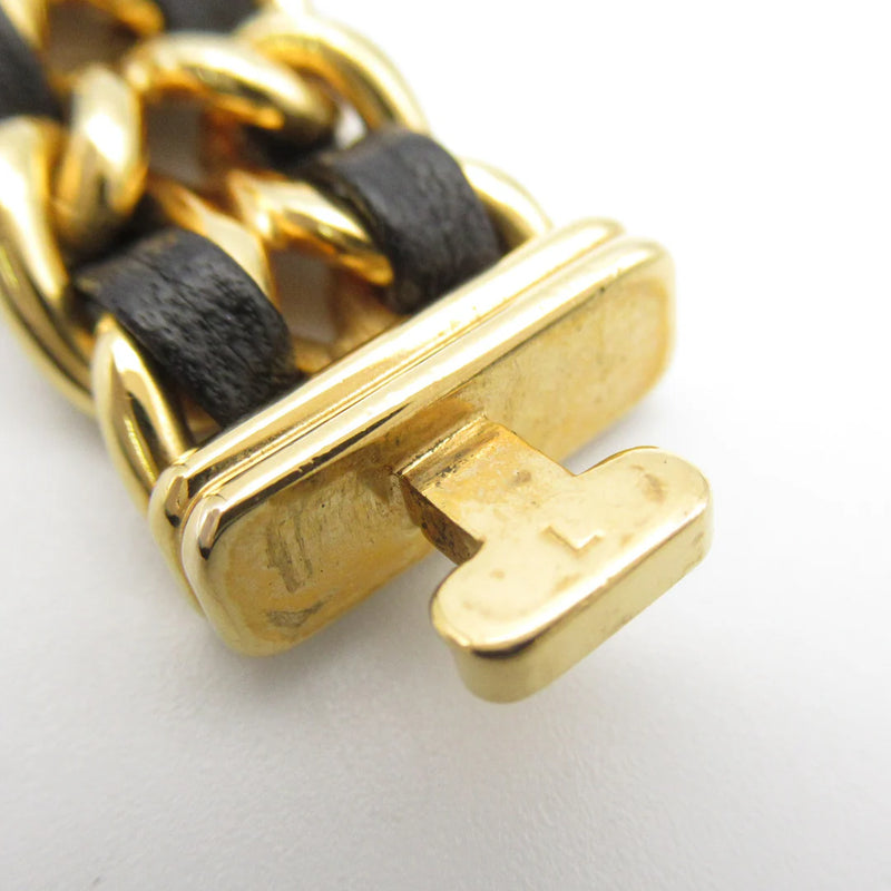 Chanel CC Première L Quartz Watch H0001 – Gold Plated with Black Leather