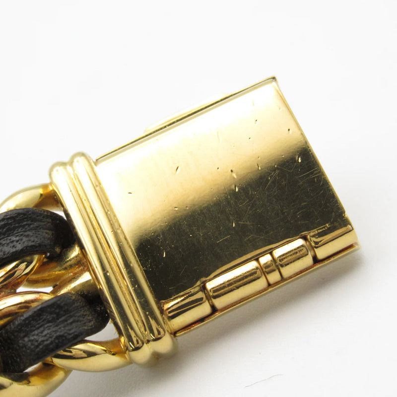 Chanel CC Première L Quartz Watch H0001 – Gold Plated with Black Leather