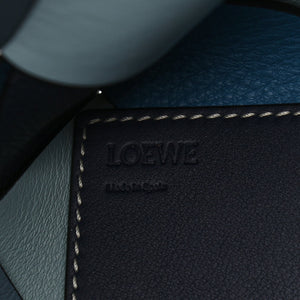 LOEWE Calfskin Small Woven Basket Surplus Bag Steel Blue Crystal Blue - SMY Digital