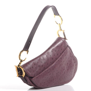 CHRISTIAN DIOR Ostrich Saddle Bag Purple - SMY Digital