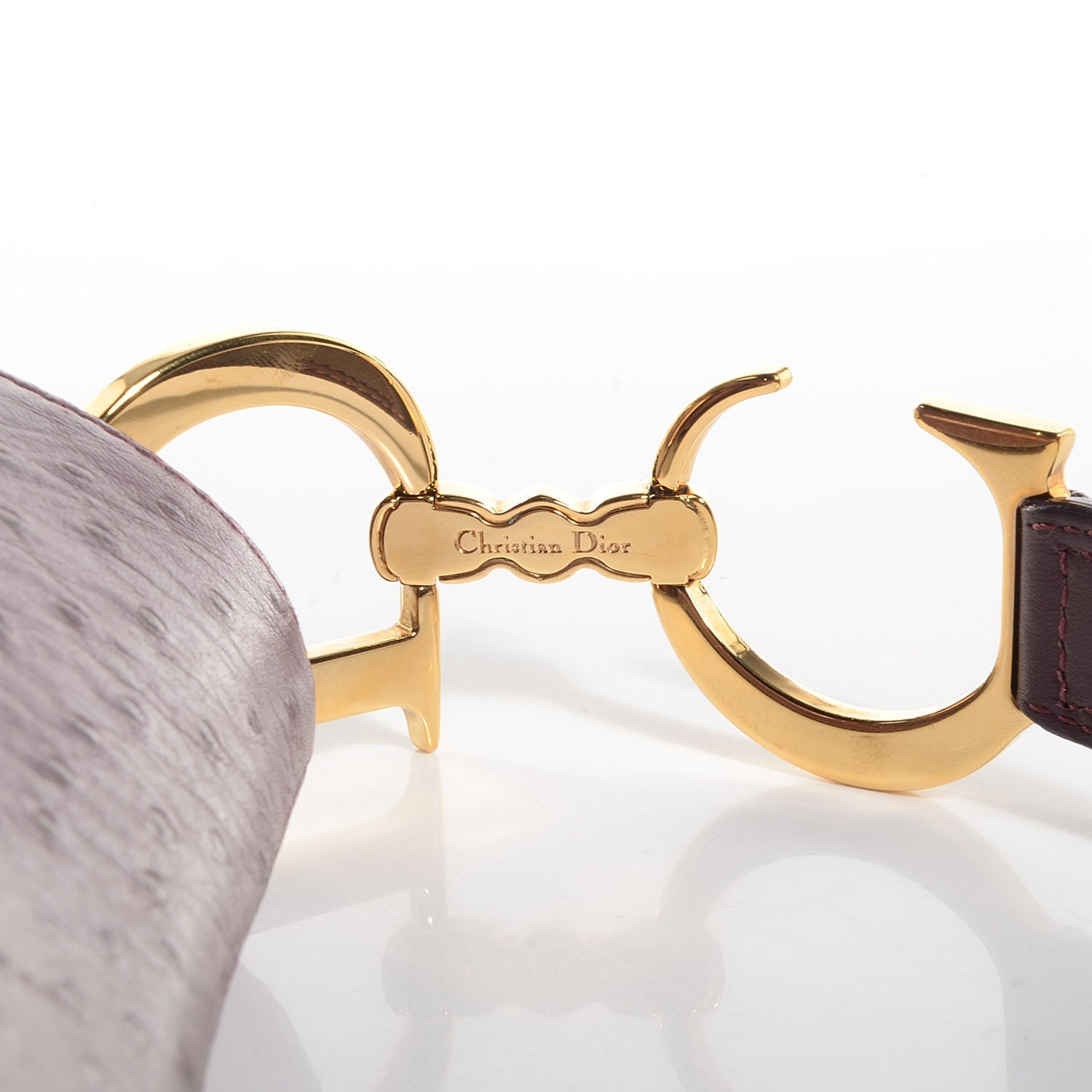 CHRISTIAN DIOR Ostrich Saddle Bag Purple - SMY Digital