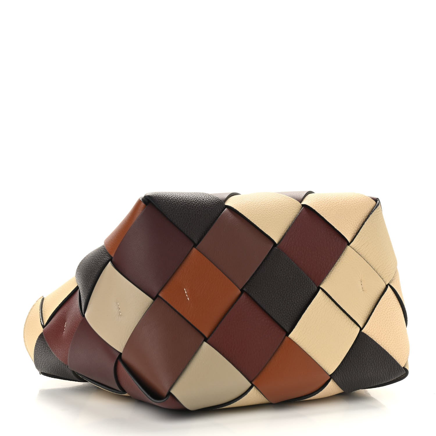 LOEWE Calfskin Small Woven Basket Surplus Bag Hazelnut Camel - SMY Digital