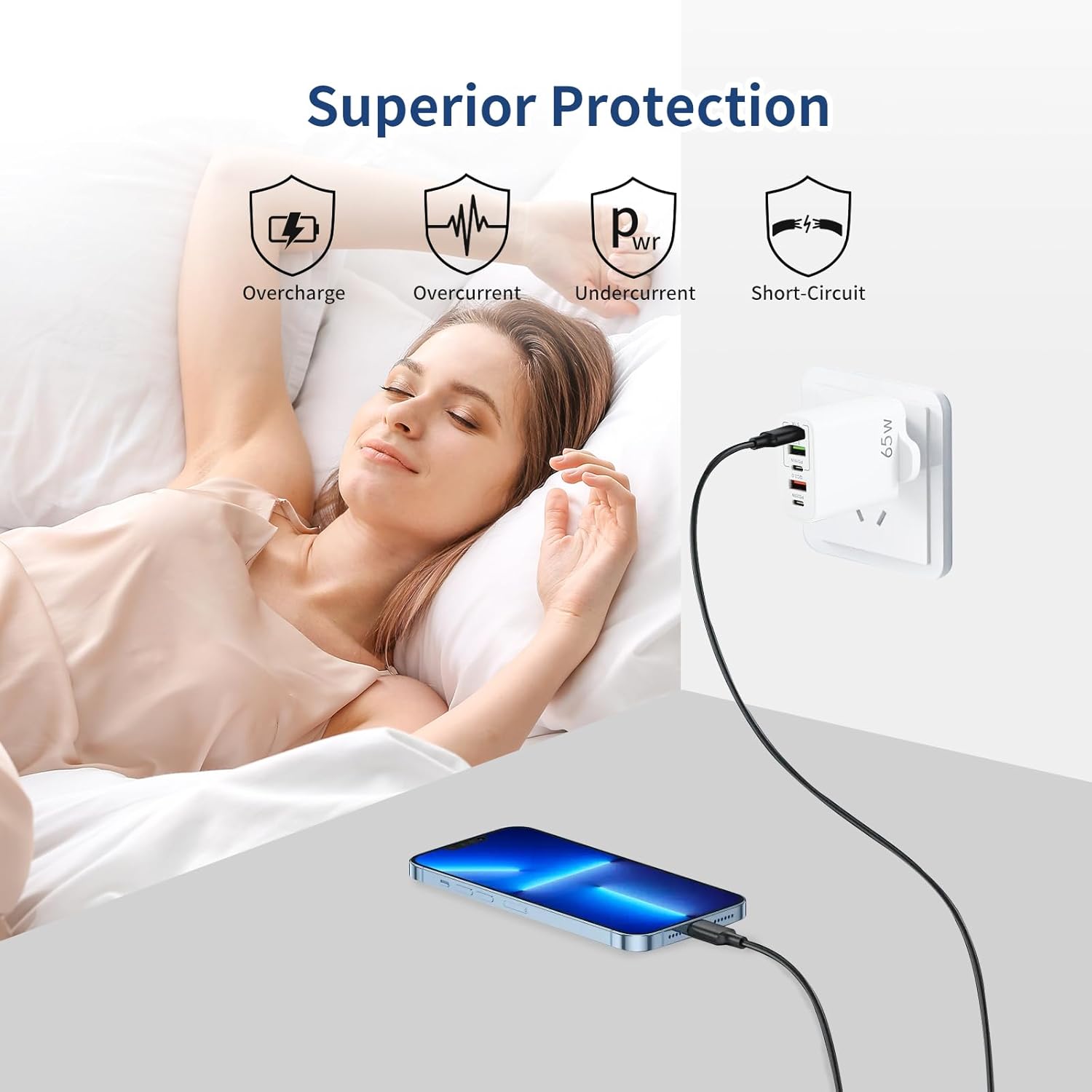 PD + USB Fast Charger Adapter – Portable Wall Plug Charging Adapter for Mobile Phones & Devices