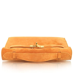 HERMES Suede Mini KELLY Clutch Tangerine Orange - SMY Digital