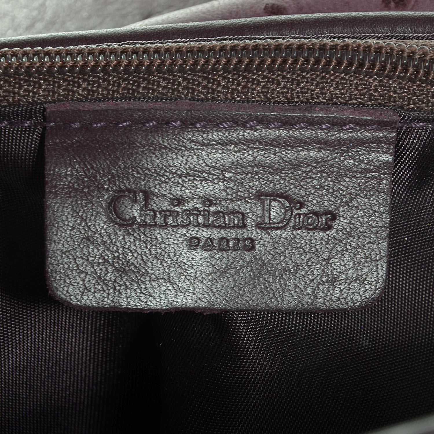 CHRISTIAN DIOR Ostrich Saddle Bag Purple - SMY Digital