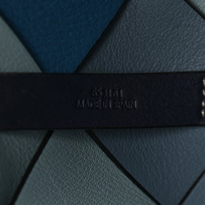 LOEWE Calfskin Small Woven Basket Surplus Bag Steel Blue Crystal Blue - SMY Digital