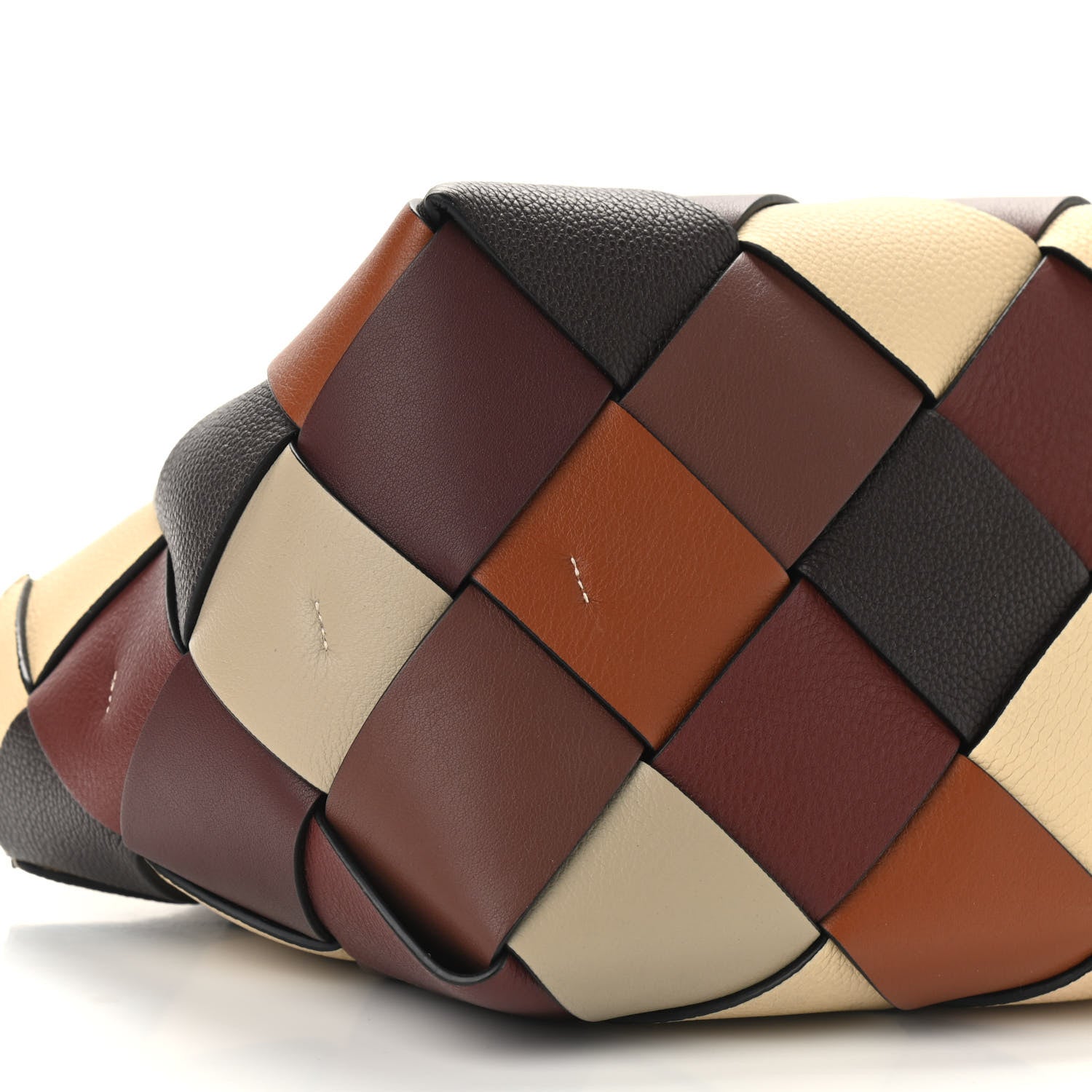 LOEWE Calfskin Small Woven Basket Surplus Bag Hazelnut Camel - SMY Digital