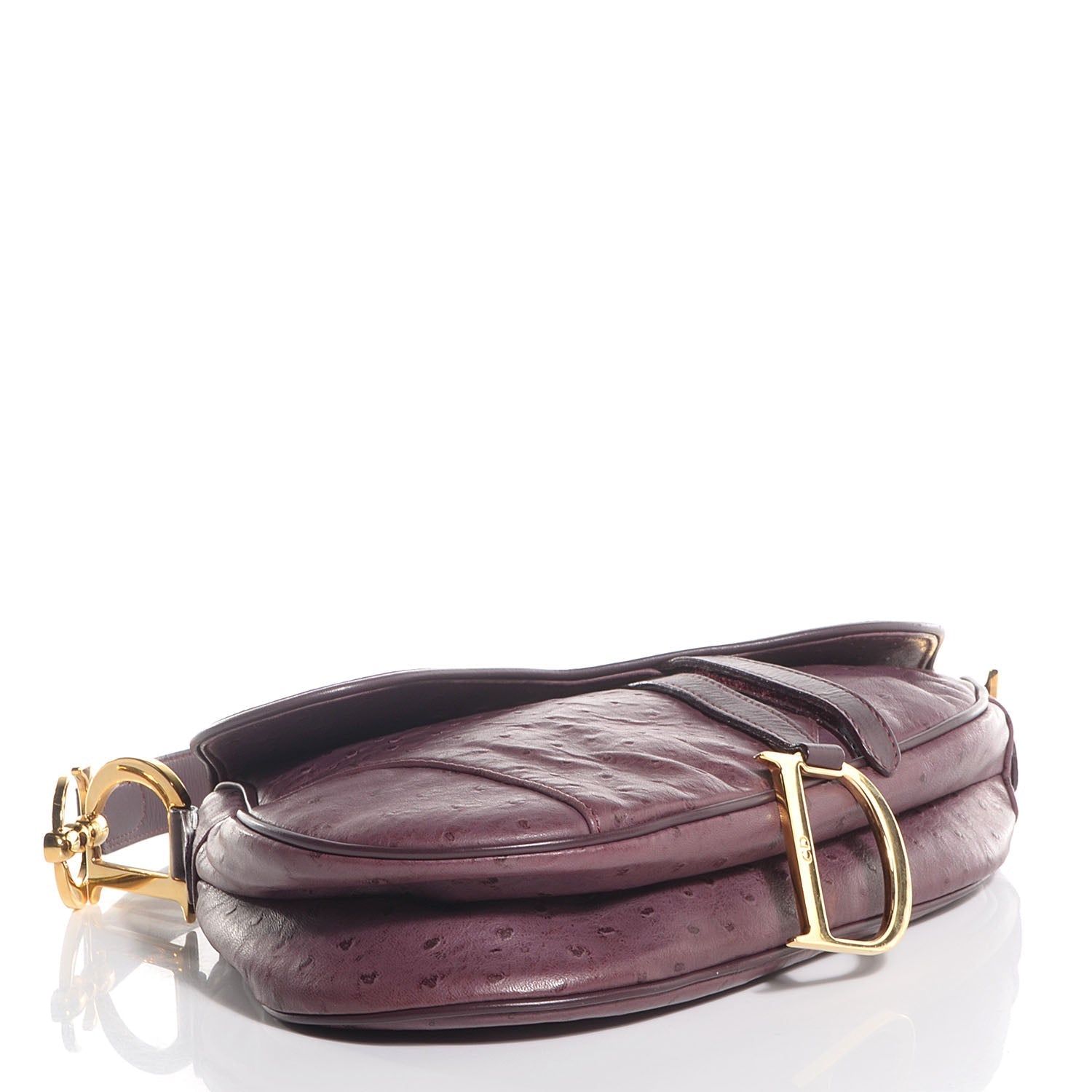 CHRISTIAN DIOR Ostrich Saddle Bag Purple - SMY Digital