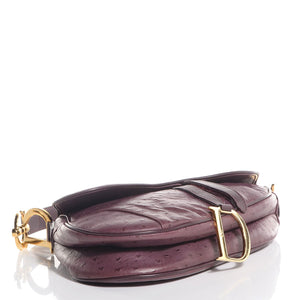 CHRISTIAN DIOR Ostrich Saddle Bag Purple - SMY Digital