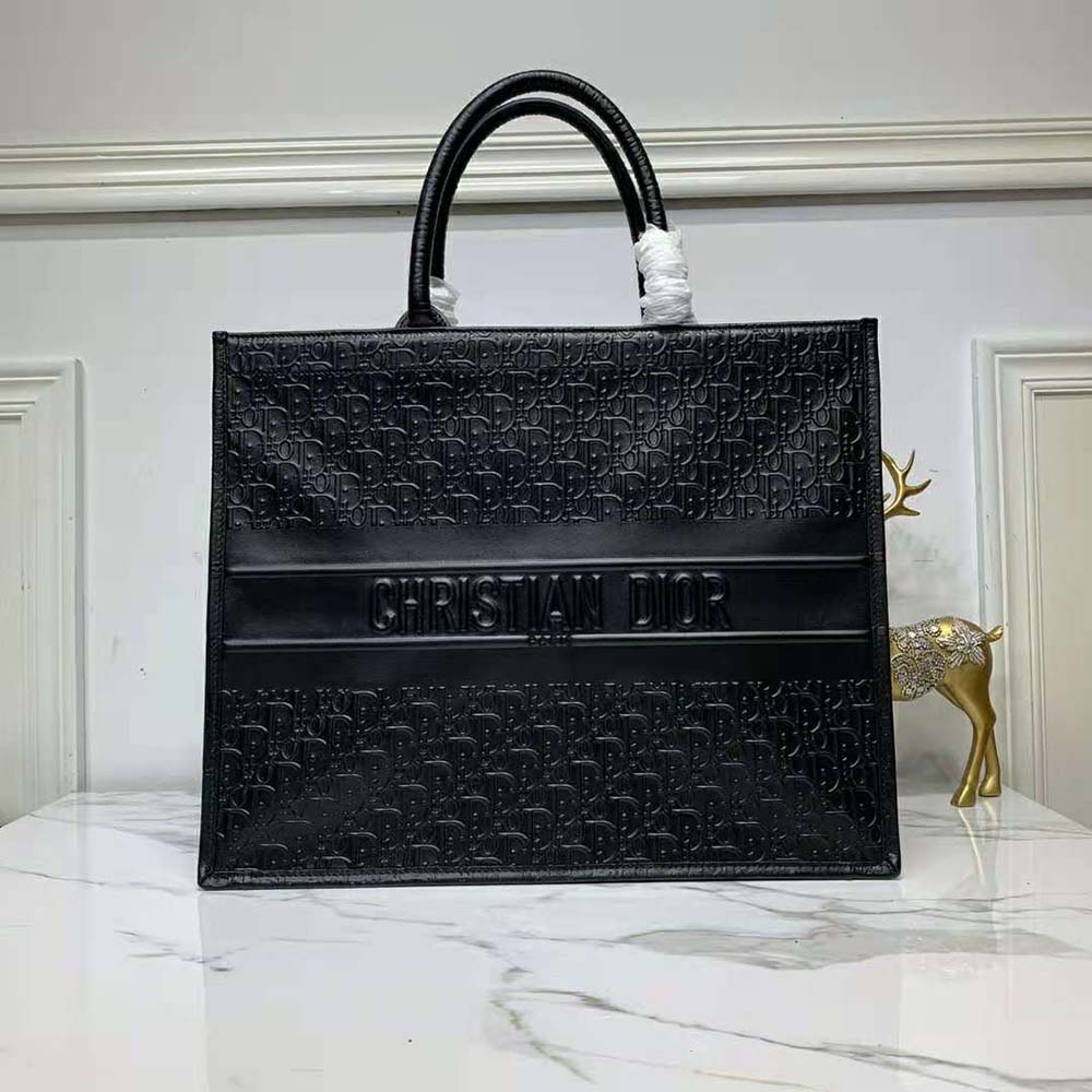 Dior Book Tote Black Dior Oblique Embossed Calfskin - SMY Digital