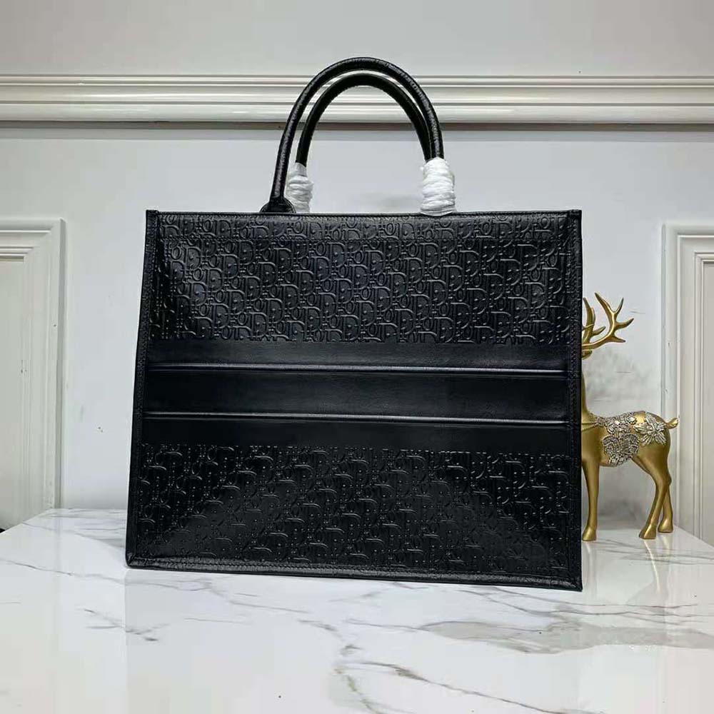Dior Book Tote Black Dior Oblique Embossed Calfskin - SMY Digital