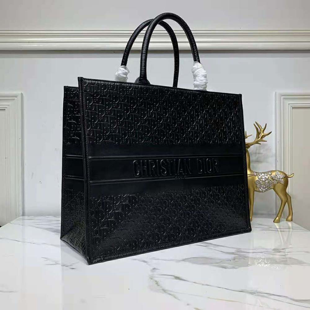 Dior Book Tote Black Dior Oblique Embossed Calfskin - SMY Digital