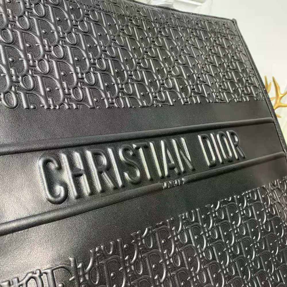 Dior Book Tote Black Dior Oblique Embossed Calfskin - SMY Digital
