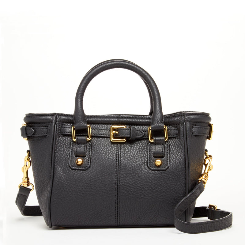 Modenaluxe Top Handle Leather Satchel – Black Italian Leather Crossbody Purse for Women