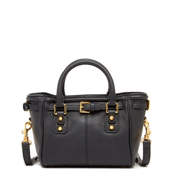 Modenaluxe Top Handle Leather Satchel – Black Italian Leather Crossbody Purse for Women