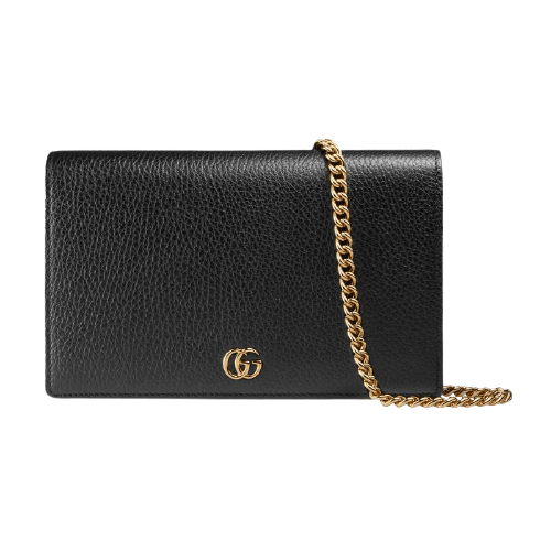 GUCCI GG MARMONT LEATHER MINII CHAIN BAG