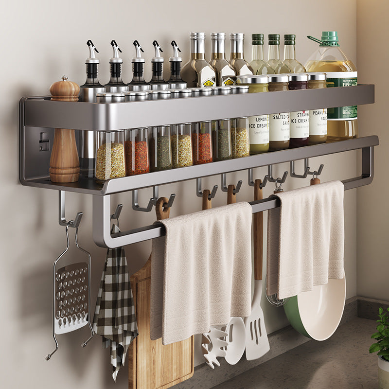 Multi-Functional Wall-Mounted Kitchen Spice Rack – Seasoning Organizer with Storage Jars & Bottles