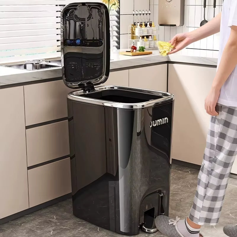 Modern Kitchen Pedal Trash Can – Large Capacity Waste Bin for Home, Bathroom & Office (12L / 15L / 20L)