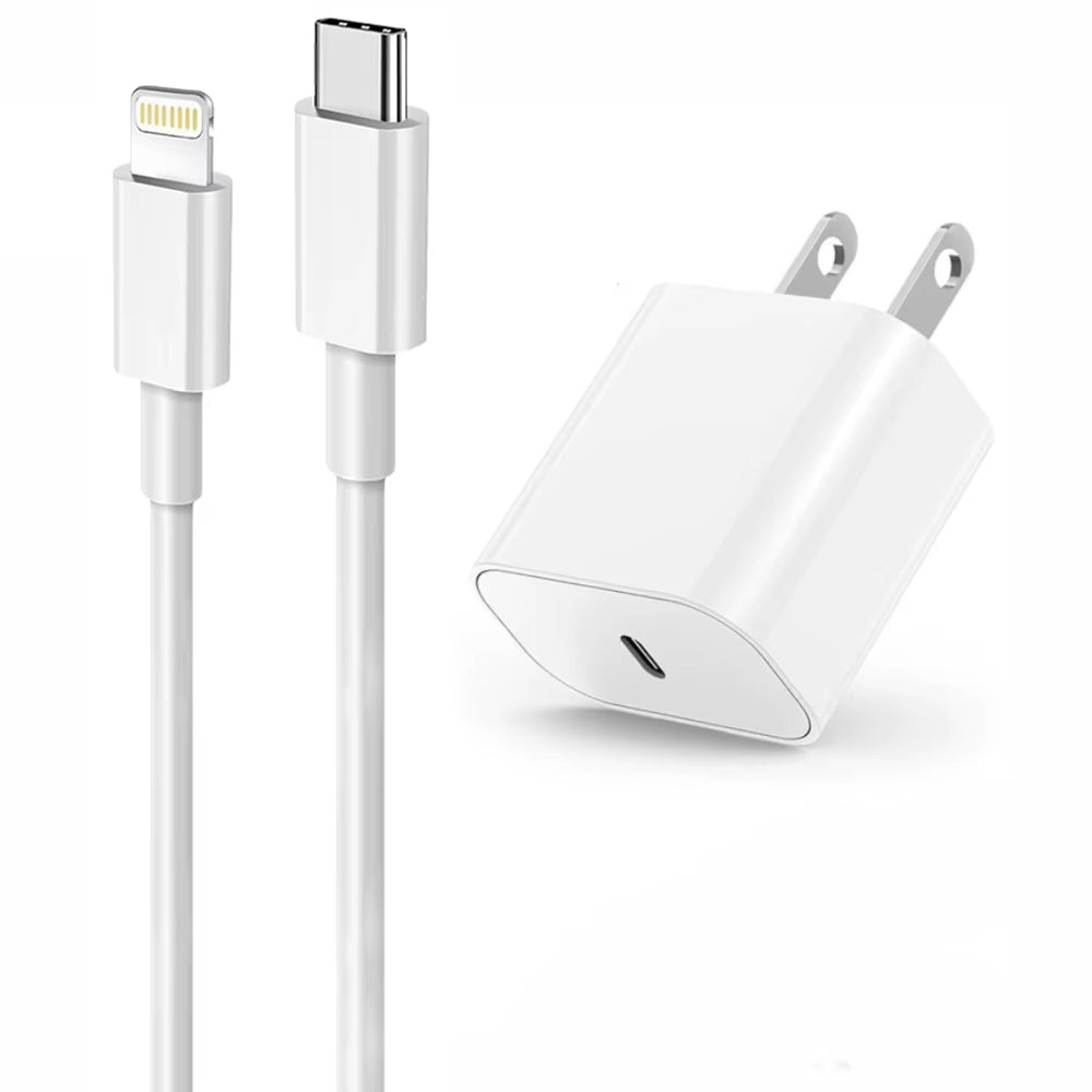 20W iPhone Fast Charger with USB-C to Lightning Cable – Quick Charging Adapter for iPhone 14/13/12/11/XS/XR