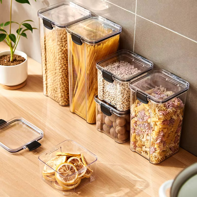Airtight Sealed Kitchen Storage Jars – Food Containers for Grains, Pasta, Cereal & Dry Goods