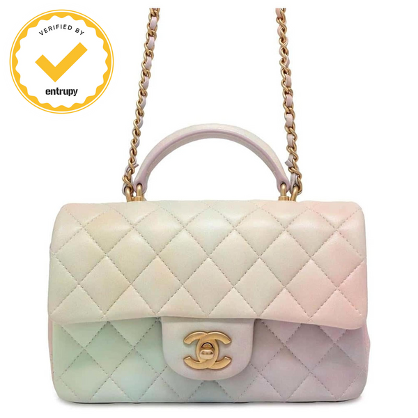 Chanel CF Mini Flap Bag – Pastel Gradient Lambskin with Gold-Tone Hardware