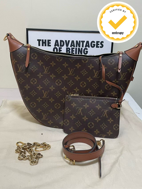 Louis Vuitton Loop Hobo Bag – Monogram Canvas with Vachetta Leather Trim and Gold-Tone Hardware