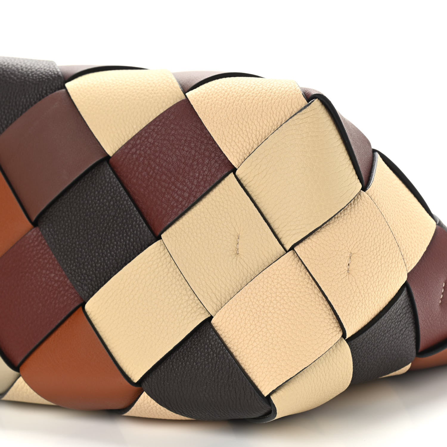 LOEWE Calfskin Small Woven Basket Surplus Bag Hazelnut Camel - SMY Digital