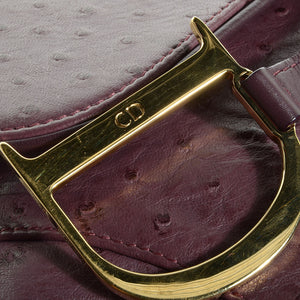 CHRISTIAN DIOR Ostrich Saddle Bag Purple - SMY Digital
