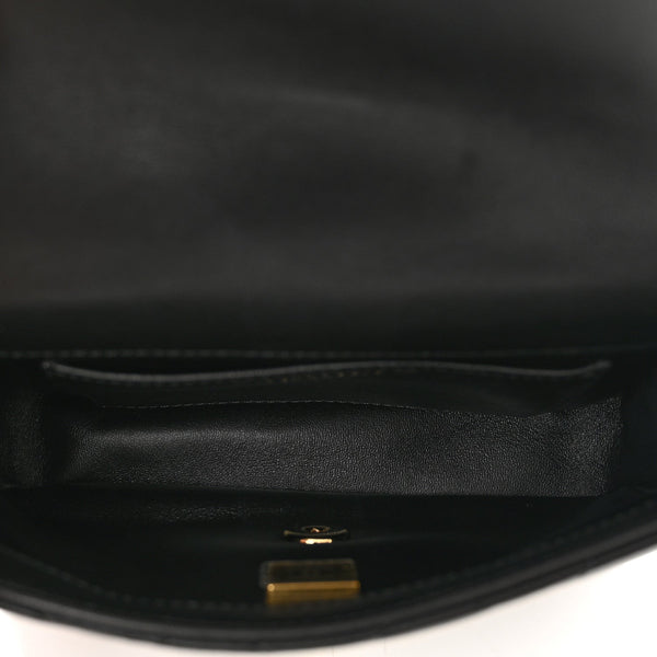 Chanel 24C Acrylic Handle Square Flap Bag – Black Lambskin with Gold Chain