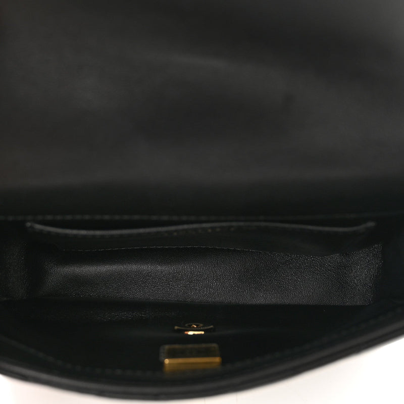 Chanel 24C Acrylic Handle Square Flap Bag – Black Lambskin with Gold Chain