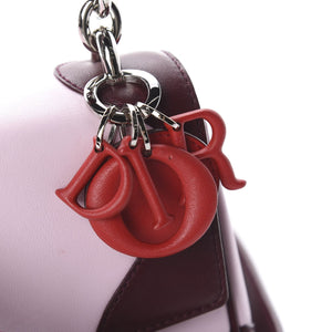 CHRISTIAN DIOR Calfskin Tri-Color Micro Be Dior Flap Pink Burgundy Red - SMY Digital