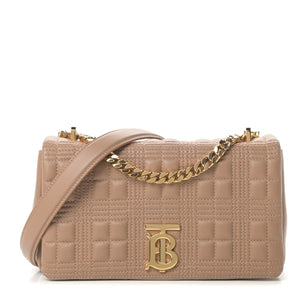 BURBERRY Lambskin Quilted Small Lola Bag Camel - SMY Digital