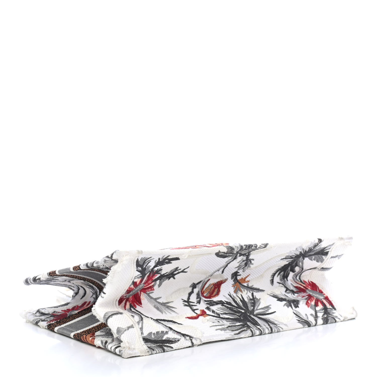 CHRISTIAN DIOR Canvas Embroidered Camouflage Flowers Tote Latte - SMY Digital