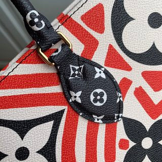 Pre-Loved LOUIS VUITTON Onthego GM Crafty Monogram Giant Canvas Shoulder Bag Red - SMY Digital