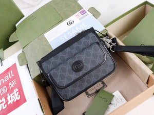 Pre-Loved GUCCI Messenger bag Black with Interlocking G - SMY Digital
